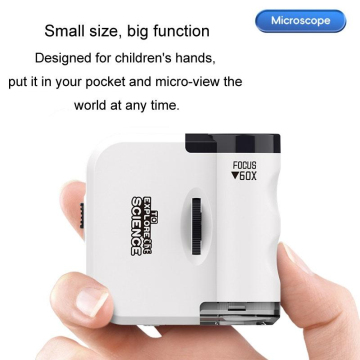 Microscope De Poche Portable 60X-180X - Kit Explorateur Enfant Pour Étudiants Et Sciences Amusantes