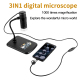 Microscope Digital 3 en 1 avec Support Hélicoïdal Grossissement 50-1000X Capteur Haute Performance 8 LED Ajustables - www.yon...