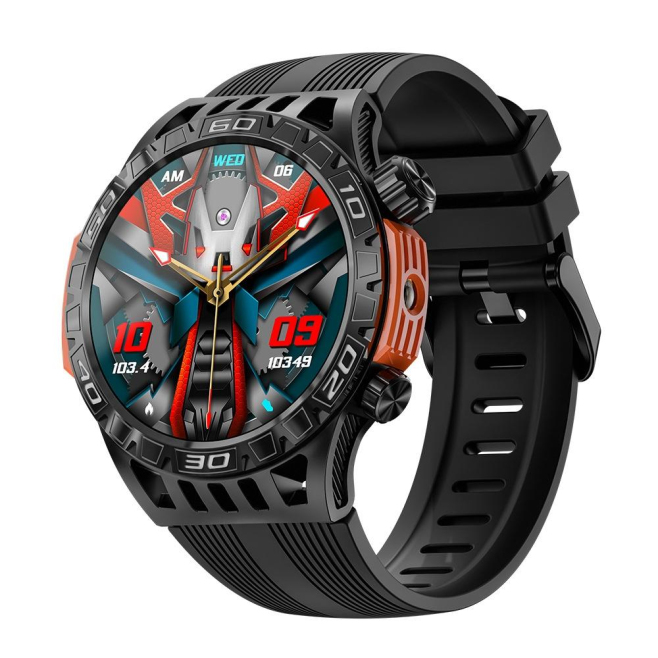 Montre Connectée Étanche IP68 Avec Lampe SOS Bluetooth 5.0 Écran 1.46 Pouces Suivi Cardiaque et Sommeil Notification Appels e...