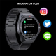 Montre Connectée Étanche 5ATM Écran 1.46 Pouces Bluetooth Appels Cuir Noir - www.yonis-shop.com