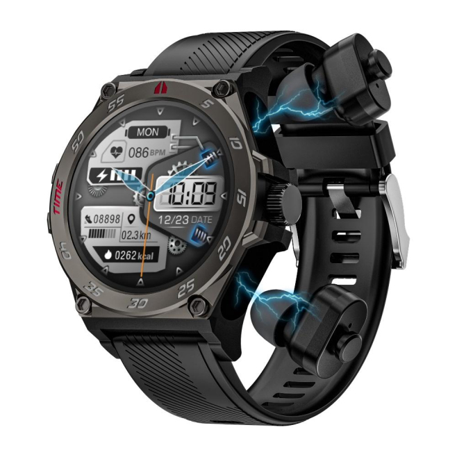 Montre Connectée Sportive Avec Écouteurs Bluetooth Appel Surveillance Santé IP67 - www.yonis-shop.com