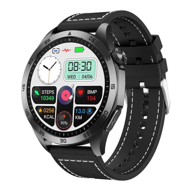 Montre Connectée Écran Couleur 1.43 Pouces Bracelet Nylon Bluetooth Appel ECG Étanche IP68 Longue Autonomie Fonctions Santé A...