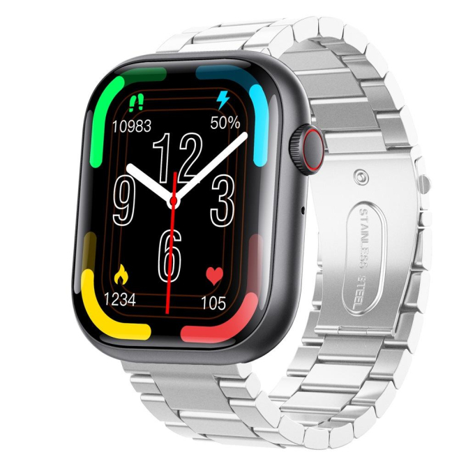 Montre Connectée Écran 2.1 Pouces Surveillance Santé et Alarme SOS Plus de 100 Modes Sportifs Couleur Noir Argenté - www.yoni...