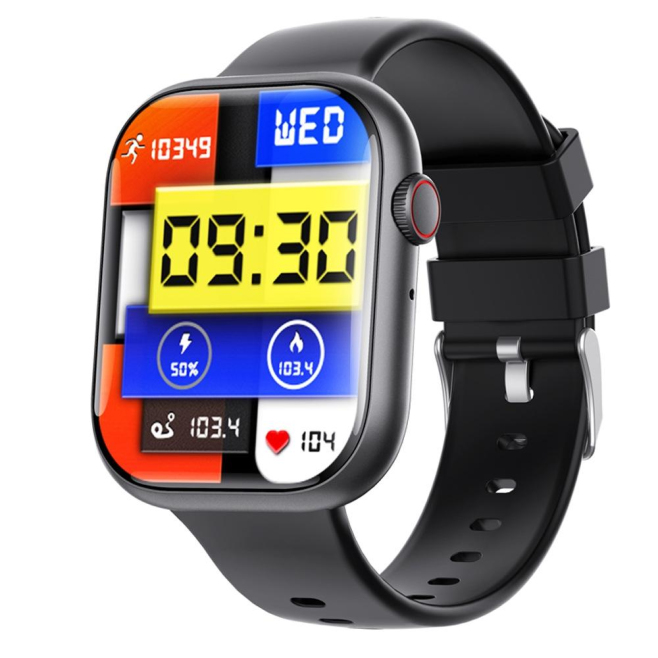 Montre Connectée Écran 2.1 Pouces Surveillance Oxygène SOS 100 Modes Sportifs Silicone Noir - www.yonis-shop.com