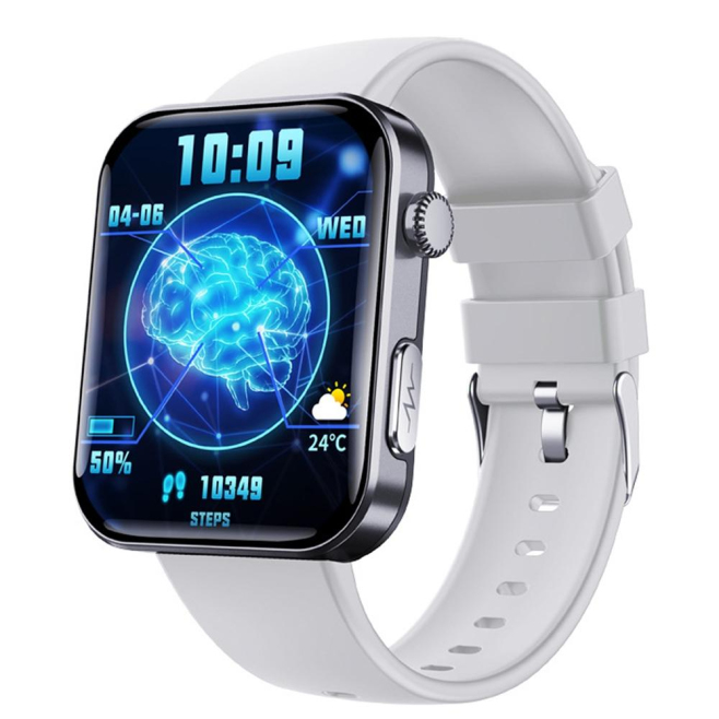 Montre Connectée Écran 2.1 Pouces Appels Bluetooth Analyse ECG Composition Sanguine 50 Modes Sportifs Silicone Noir Gris - ww...