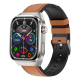 Montre Connectée Écran LCD 2.04 Pouces Bracelet Cuir Surveillance Santé Étanche IP68 Bluetooth Appels et Notifications - www....