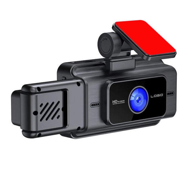 Dashcam 3 Lenses 1080P Vision Nocturne Enregistrement Vidéo 360 Degrés Détection De Mouvement 12MP 3 Pouces Écran 128G Carte ...