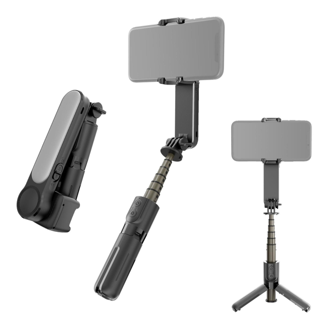 Stabilisateur Smartphone Mini Pliable Avec Lumière Intégrée Et Télécommande Sans Fil - www.yonis-shop.com