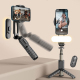 Stabilisateur Smartphone Avec Lumière Amovible Pliable Et Rotation 360 Degrés
