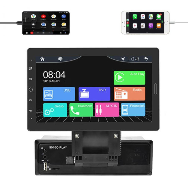 Autoradio Écran Tactile 10.1 Pouces HD MP5 Carplay Android Auto Bluetooth USB FM Caméra Recul - www.yonis-shop.com