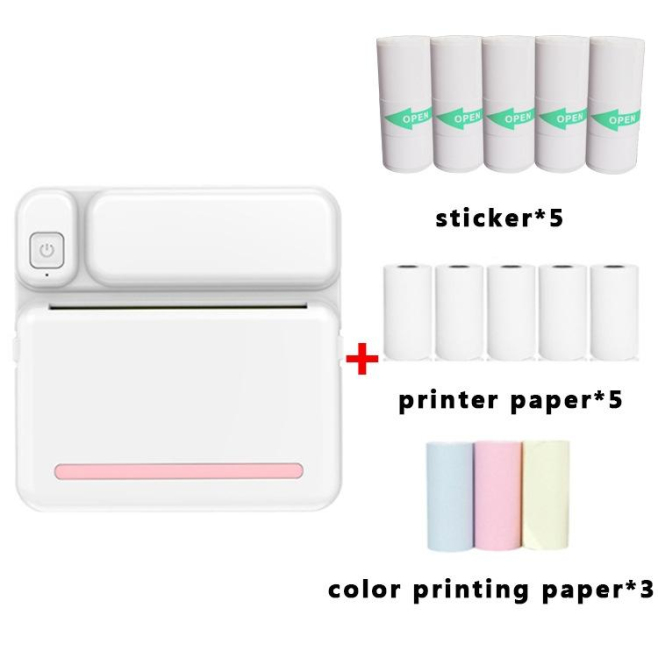 Mini Imprimante Bluetooth Sans Encre Pour Étudiants Résolution 200DPI Imprimante De Poche Rose - www.yonis-shop.com