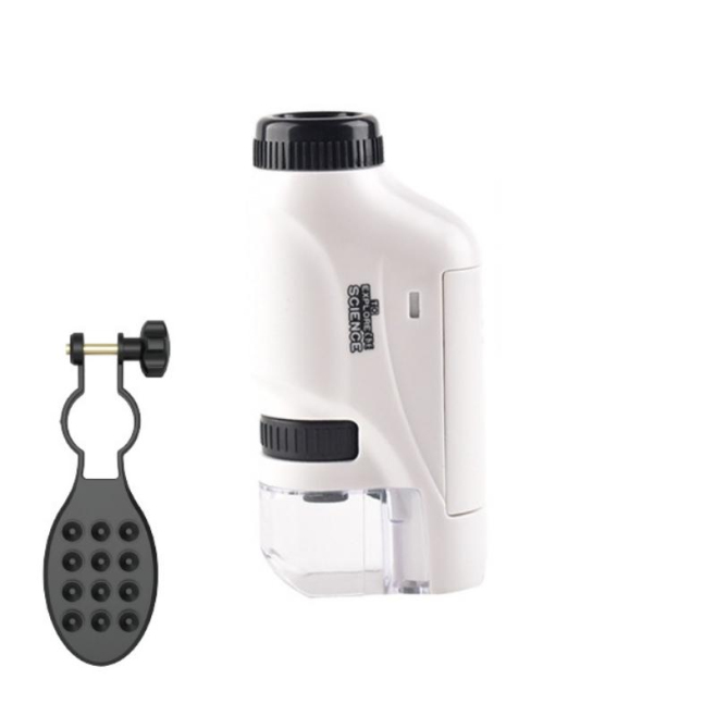Microscope Portable Enfants 1000x Grossissement - écran 5,1 Cm, 8 LEDs, Recharge Type C, Photos/vidéos