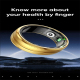 Bague Connectée Gold Suivi Fréquence Cardiaque Oxygène Sommeil Modes Sportifs Bluetooth 5.0 Autonomie 7 Jours Étanche 5ATM Ch...