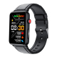 Bracelet Connecté ECG Température Fréquence Cardiaque Tension Artérielle Santé Bluetooth Appel Étanche Noir Cuir