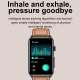 Bracelet Connecté ECG Température Fréquence Cardiaque Tension Artérielle Santé Bluetooth Appel Étanche Noir Cuir - www.yonis-...