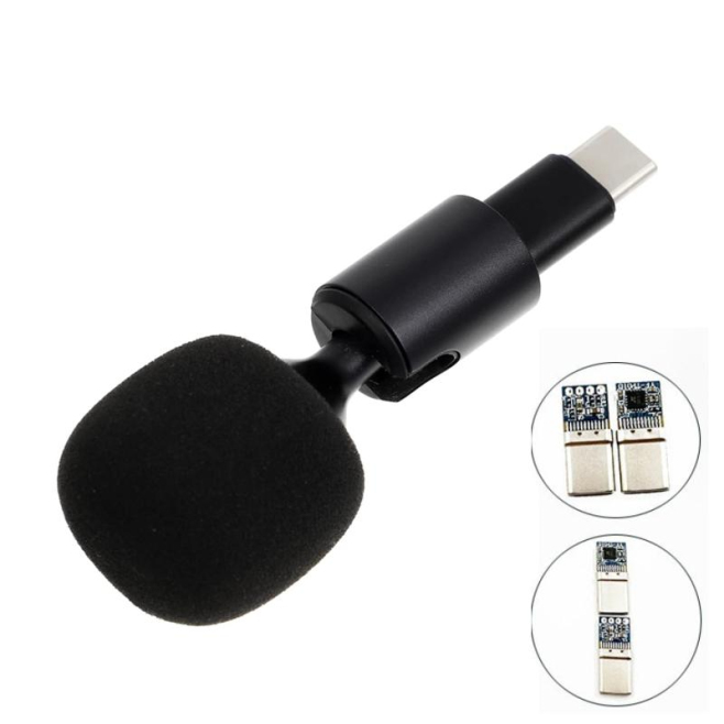 Microphone Omnidirectionnel Pour Diffusion En Direct Avec Connecteur TYPE-C Et Couverture Éponge Pour Téléphones Mobiles Et A...
