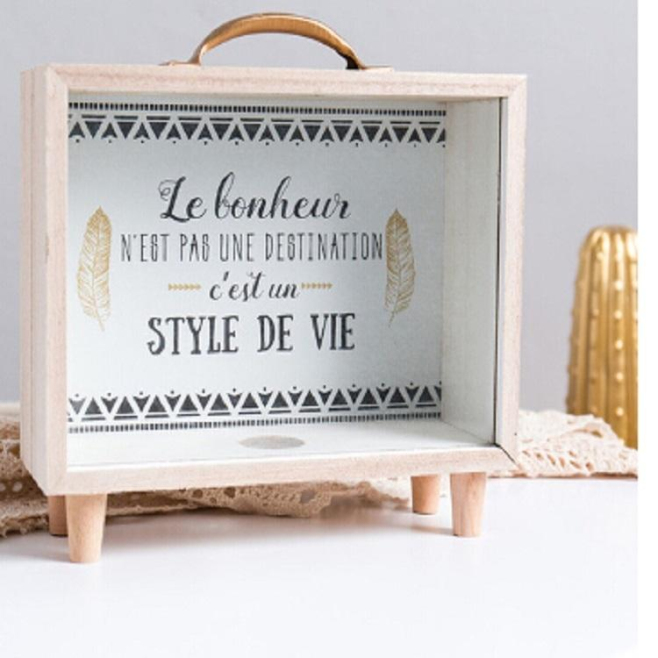 Tirelire En Bois Créative Pour Chambre Décoration Et Rangement - www.yonis-shop.com