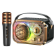 Enceinte Bluetooth Sans Fil Avec Microphone Portable Et Effets Lumineux RGB