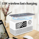 Enceinte Bluetooth LED Radio Réveil Avec Chargeur Sans Fil 15W Et Appels Mains Libres - www.yonis-shop.com