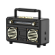 Enceinte Bluetooth Rétro USB Radio FM Sans Fil Noir Portable 3W x 2 - www.yonis-shop.com