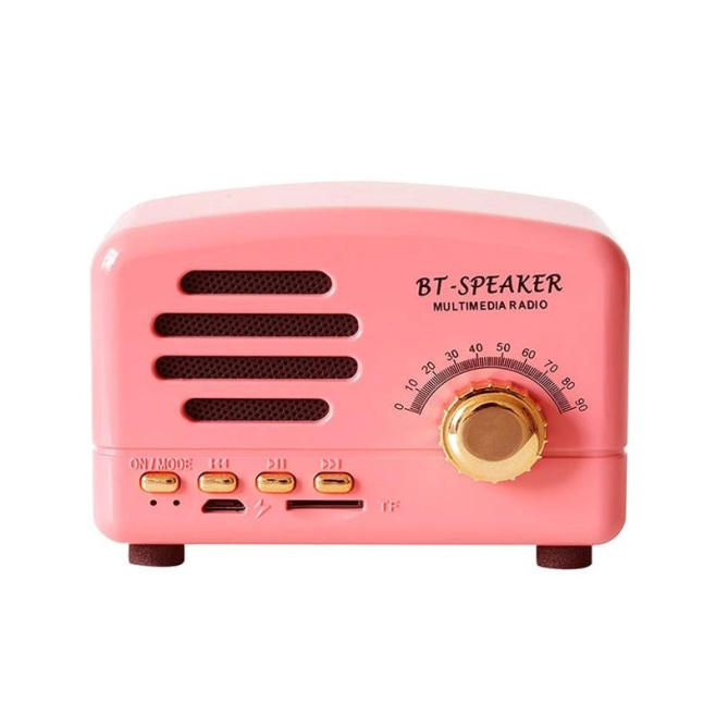 Mini Enceinte Bluetooth Portable Radio Rétro Support Carte TF Bois Grain Longue Autonomie 6h - www.yonis-shop.com