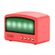 Mini Enceinte Bluetooth Rouge Vintage Avec Radio FM USB Et Carte SD - www.yonis-shop.com