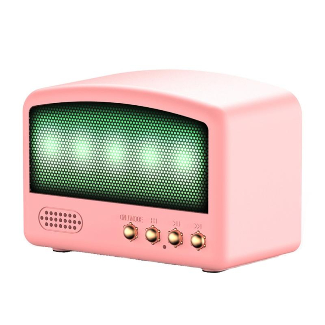 Mini Enceinte Bluetooth Rose Rétro USB FM Radio Avec Enregistrement Et Carte SD - www.yonis-shop.com