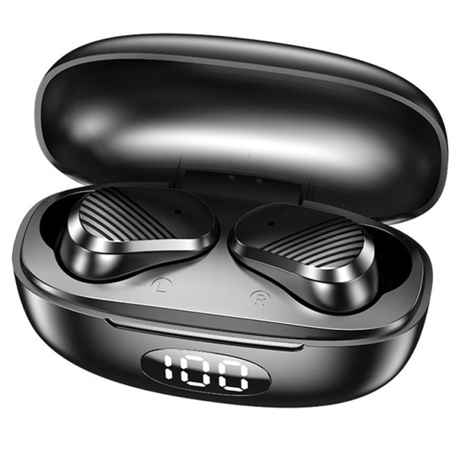 Écouteurs Bluetooth Sans Fil Intra-Auriculaires Haute Puissance Pour Gaming Et Sports Avec Affichage Numérique Intelligent - ...