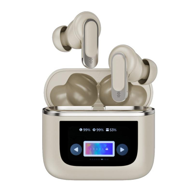 Ecouteurs Bluetooth Écran Tactile Couleur Réduction de Bruit Active Autonomie Longue Champagne - www.yonis-shop.com