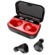 Écouteurs Bluetooth Sans Fil Stéréo Avec Boîtier De Charge Affichage Digital Et Appairage Intelligent Noir Rouge - www.yonis-...