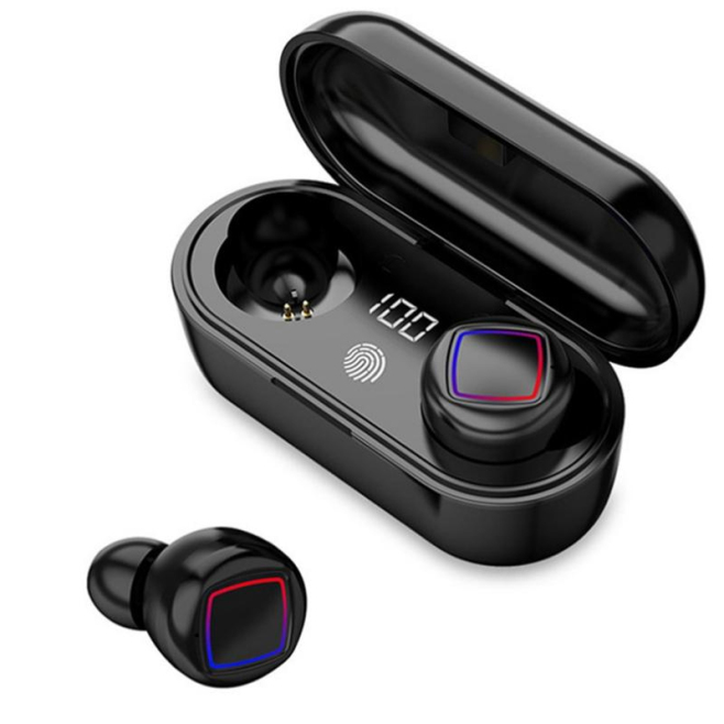 Ecouteurs Bluetooth Tactiles Avec Affichage LED Et Boîtier De Charge - www.yonis-shop.com