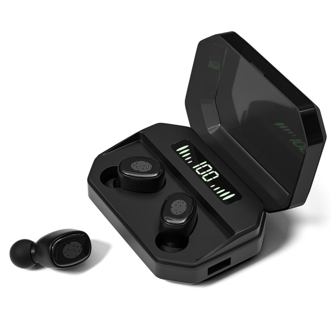 Écouteurs Bluetooth 5.0 Sans Fil TWS Avec Écran Numérique Double Microphone Et Boîtier De Charge 2200 mAh - www.yonis-shop.com