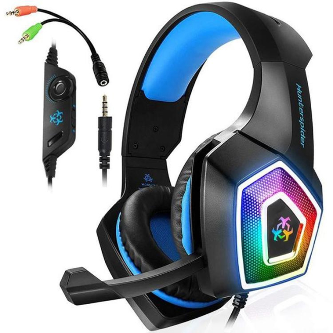 Casque Audio Gaming RGB Lumineux Avec Microphone Réduction De Bruit Pour PC PS4 Xbox One Et Plus - www.yonis-shop.com