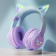 Casque Audio Bluetooth Sans Fil LED Oreilles De Chat Pliable Avec Microphone - www.yonis-shop.com