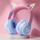 Casque Audio Bluetooth Sans Fil LED Oreilles De Chat Pliable Avec Microphone - www.yonis-shop.com