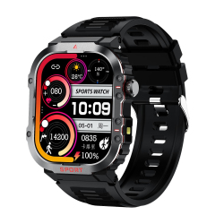 Montre Connectée Écran 2.01 Pouces Étanche 10m Bracelet Silicone Appels Bluetooth HRV et Plus de 200 Cadrans Téléchargeables