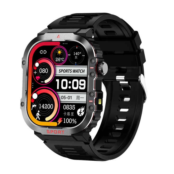 Montre Connectée Écran 2.01 Pouces Étanche 10m Bracelet Silicone Appels Bluetooth HRV et Plus de 200 Cadrans Téléchargeables