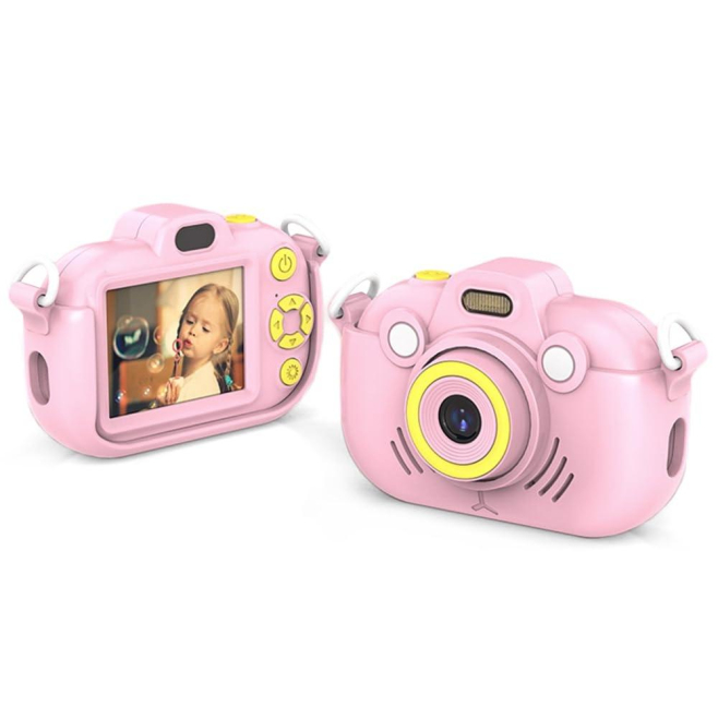 Appareil Photo Numérique Enfant 2.4 Pouces 16X Zoom Vidéo 2.7K Couleur Rose Avec Carte 32 Go - www.yonis-shop.com