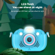 Appareil Photo Numérique Enfant 2.4 Pouces 16X Zoom Vidéo 2.7K Couleur Bleue Prise EU Sans Carte