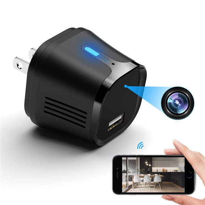 Prise Caméra Espion 4K Vision Nocturne Ultra Grand Angle Détection de Mouvement WIFI Télécommande - www.yonis-shop.com