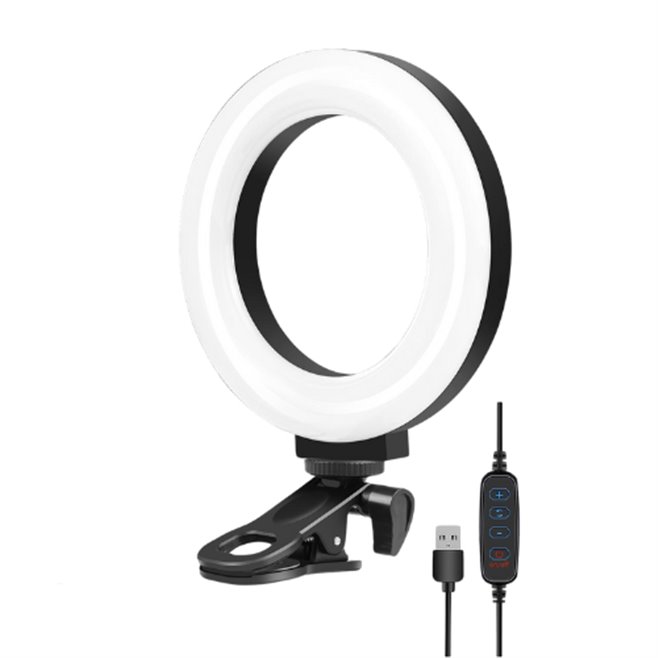 Ring Light LED 4.7 Pouces 3 Modes USB Dimmable Température Duale Avec Clip Pour Photographie Vidéo et Vlogging - www.yonis-sh...