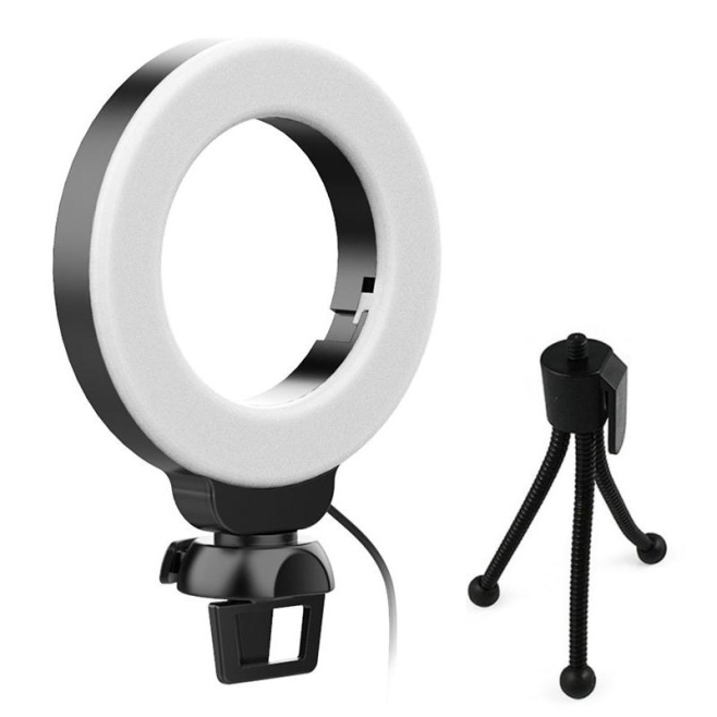 Anneau Lumineux LED Pour Ordinateur Portable Et Visioconférence 48 LED Trois Couleurs Pince Écran Télécommande Visuelle - www...