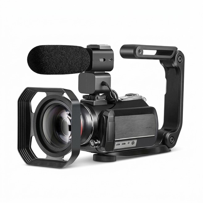 Caméscope Numérique 4K HD Vision Nocturne WiFi Zoom Optique 12X Avec Microphone Et Support Poignée Noir - www.yonis-shop.com