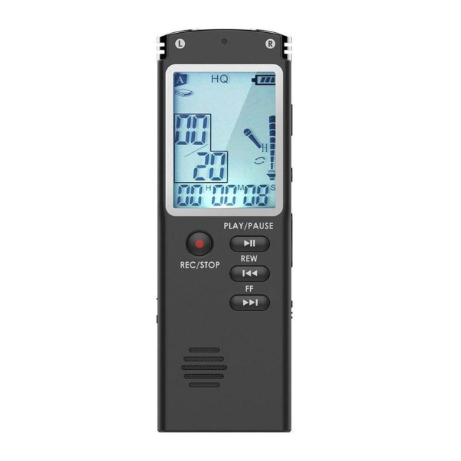 Dictaphone Intelligent HD Réducteur De Bruit Avec Lecteur MP3 Mémoire 8GB Noir Haute Qualité D'Enregistrement Et Lecture Sans...