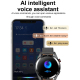 Montre Connectée Écran AMOLED 1.43 Pouces Argent Bracelet Cuir Surveillance Cardiaque Pression Artérielle Bluetooth Appels Sp...