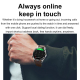 Montre Connectée Écran AMOLED 1.43 Pouces Argent Bracelet Cuir Surveillance Cardiaque Pression Artérielle Bluetooth Appels Sp...