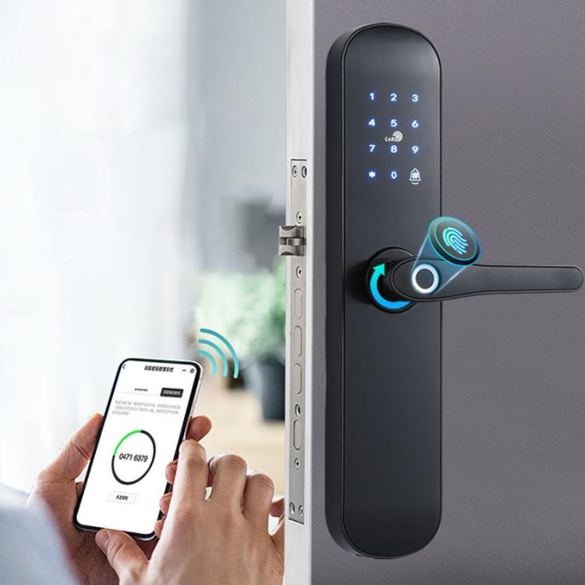 Serrure Connectée Multifonctionnelle Empreinte Digitale Pour Hôtel Appartement Sécurité Intelligente Avec Navigation Bluetoot...