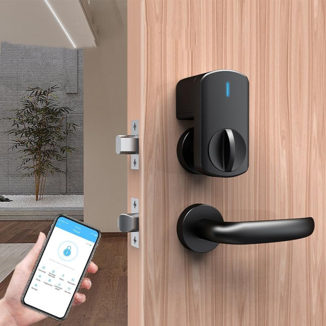 Serrure Connectée Bluetooth Pour Porte Intérieure Installation Sans Perçage Déverrouillage Sans Clé Via Application - www.yon...