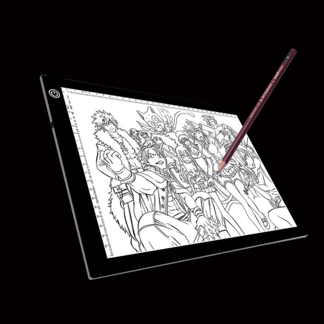 Tablette Lumineuse LED Dimmable A4 Ultra-Minces Pour Dessin Anime Avec Trois Niveaux De Luminosité Et Câble USB - www.yonis-s...