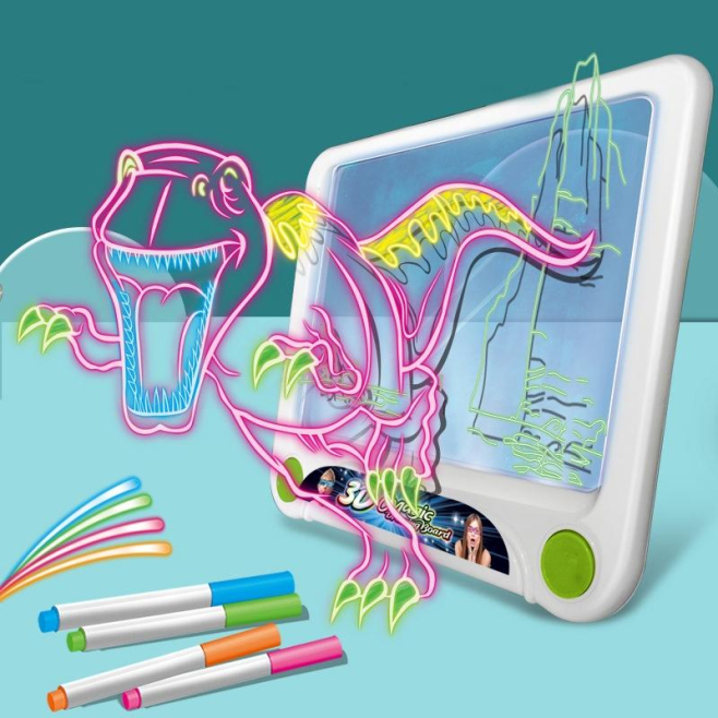 Tablette Graphique Enfant 3D Fluorescente Avec Effets Lumineux Et Dessin Dinosaure - www.yonis-shop.com